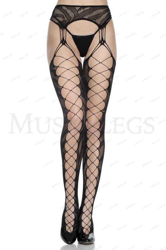Patterned lace up suspender cr