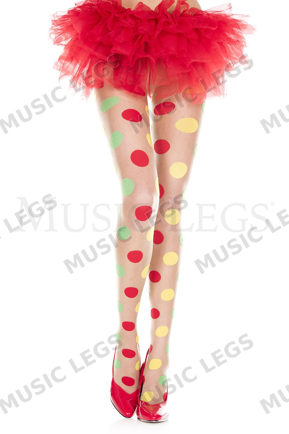Multi color polka dot spandex