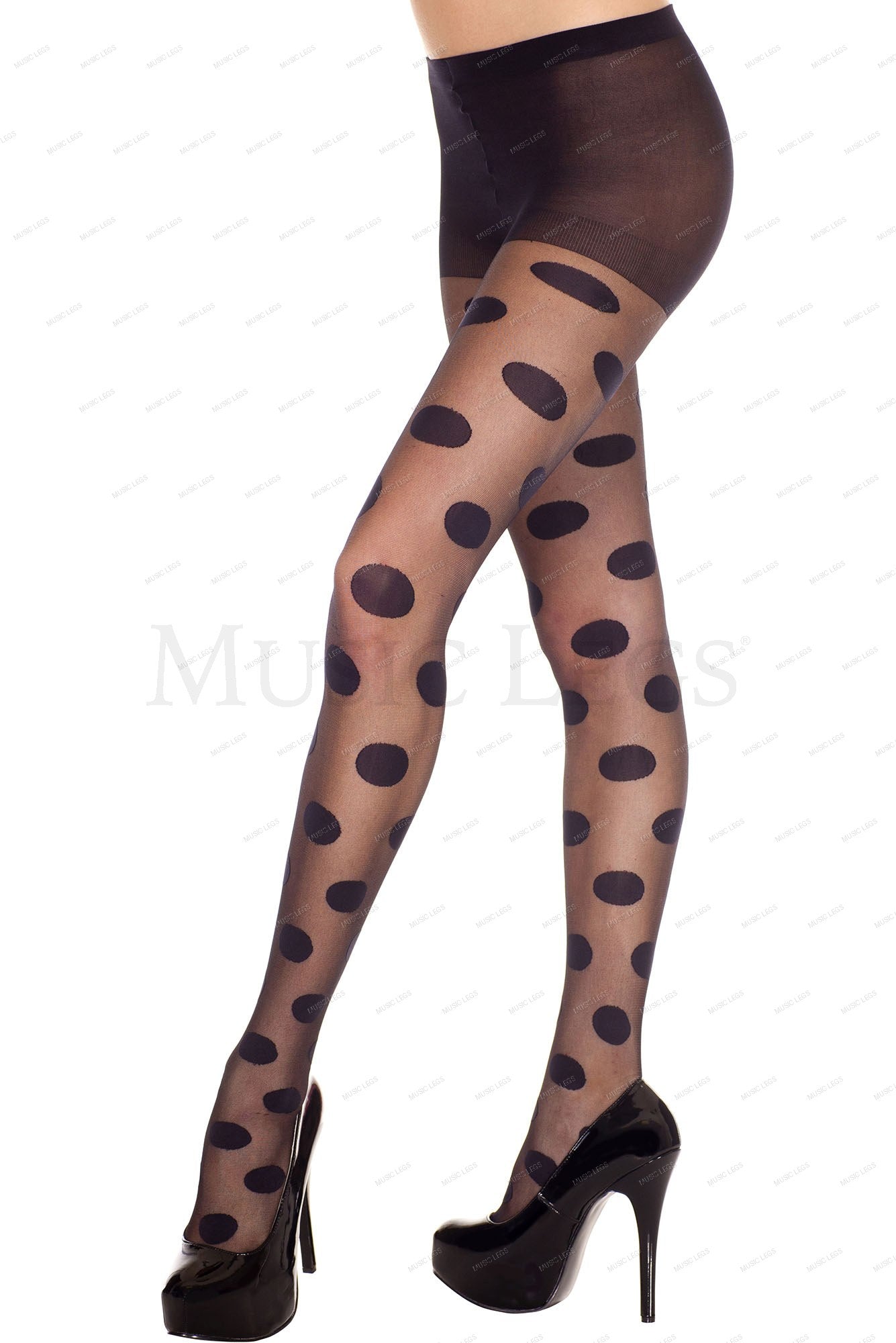 Large polka dot spandex pantyh