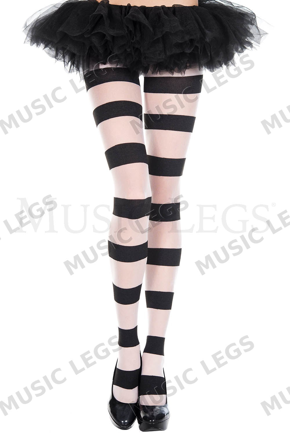 Wide striped pantyhose