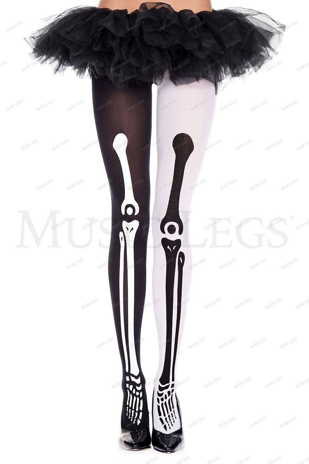 Mismatch skeleton print pantyh