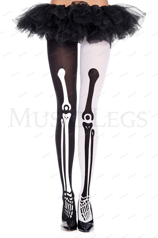Mismatch skeleton print pantyh