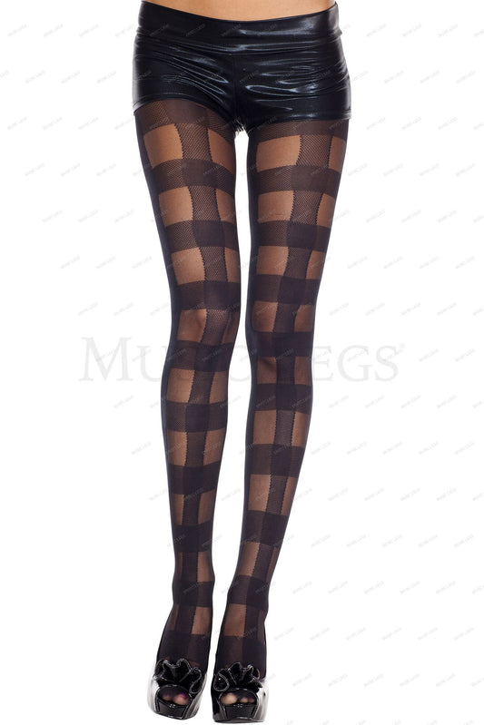 Checkered spandex pantyhose