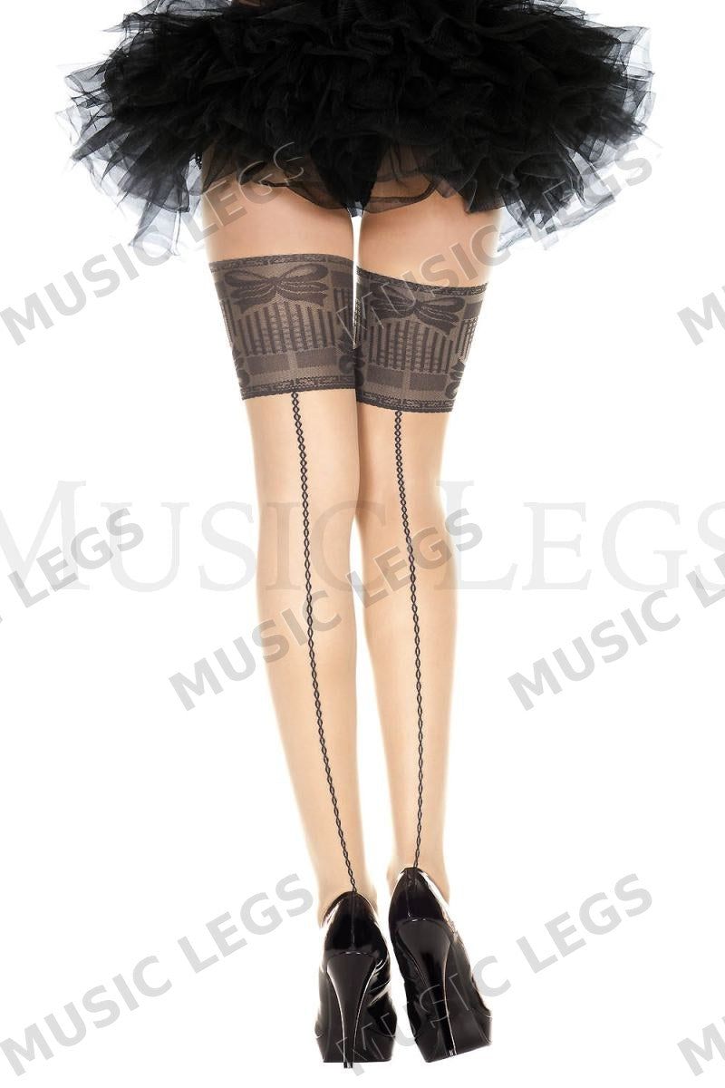Backseam and faux big lace