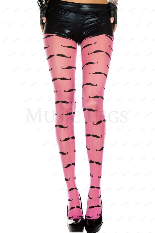 Mustache spandex pantyho